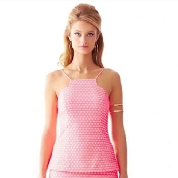 Lilly Pulitzer Tops - Lilly Pulitzer Hotty Pink Geometric Tank Top Size 0